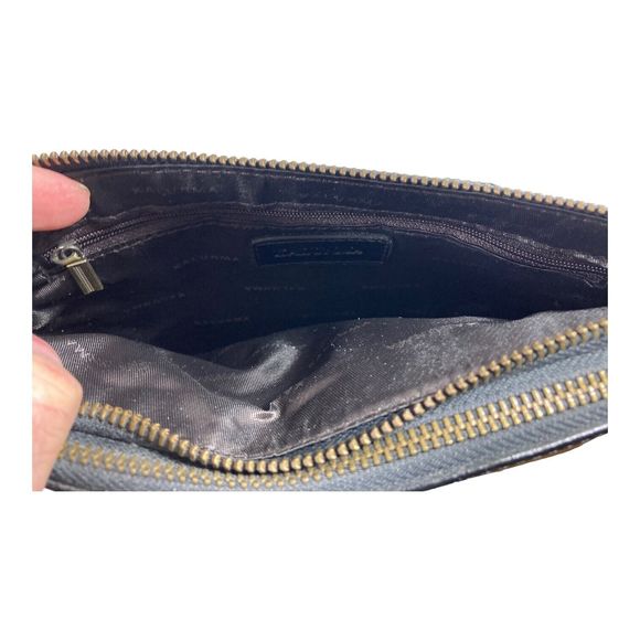 Kalunma Black 100% Smooth Oil Rich Leather Crossbody Purse Brass Bag Charms NWT - Picture 8 of 16